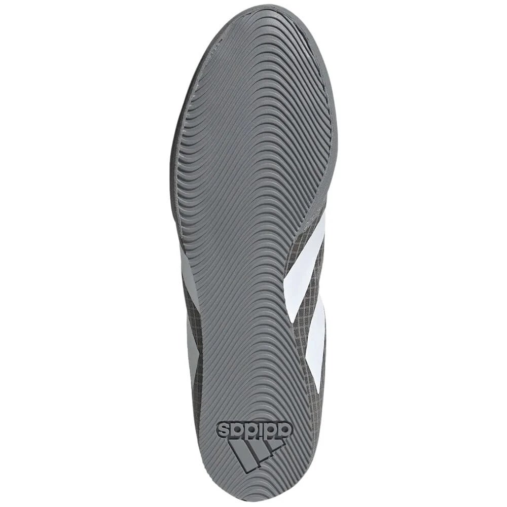 adidas Box Hog IV Boxing Boots Grey/White - Image 4