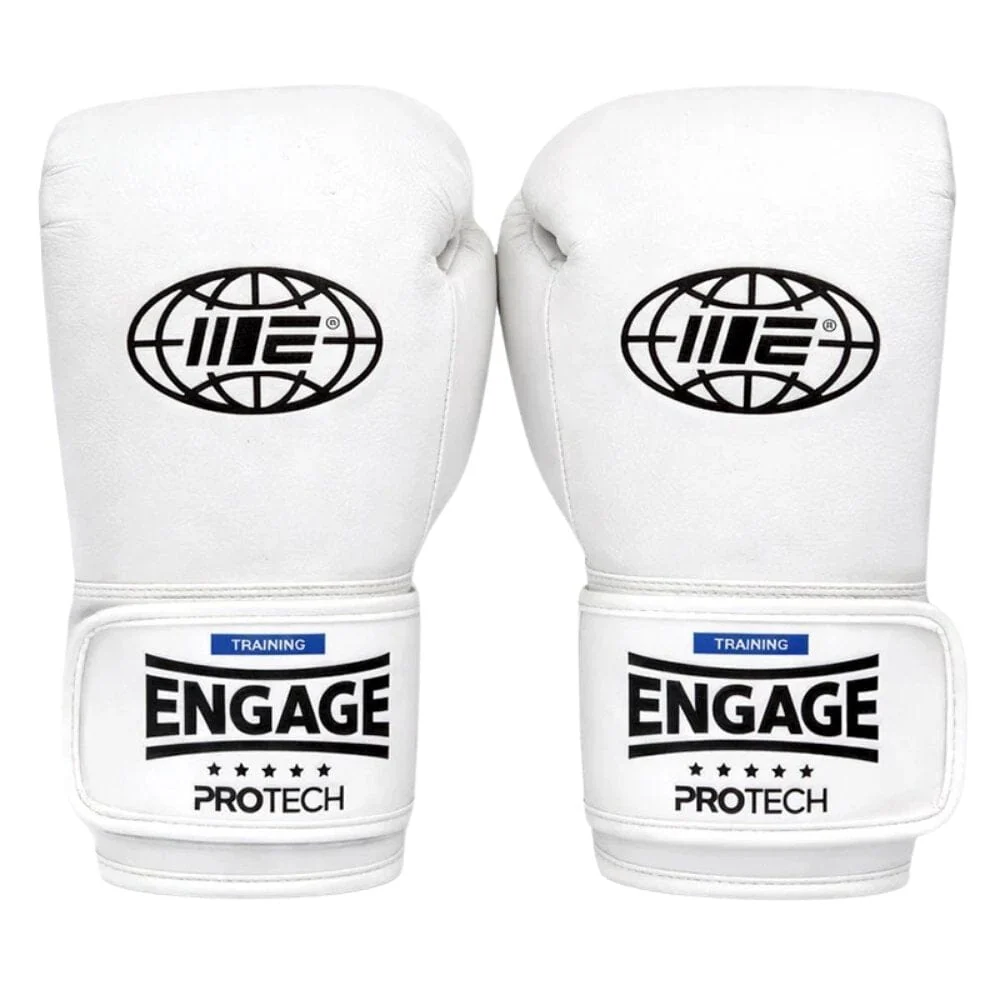 Engage Pro-Tech Hook & Loop Boxing Gloves White - Image 4