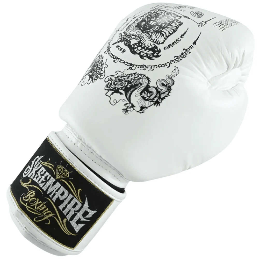 SKS White Sakyant Muay Thai Gloves - Image 4