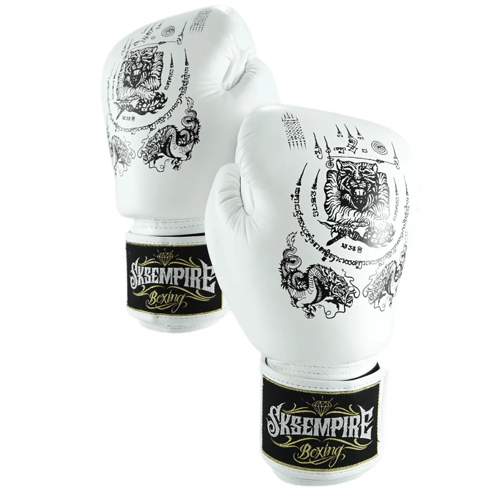 SKS White Sakyant Muay Thai Gloves - Image 5