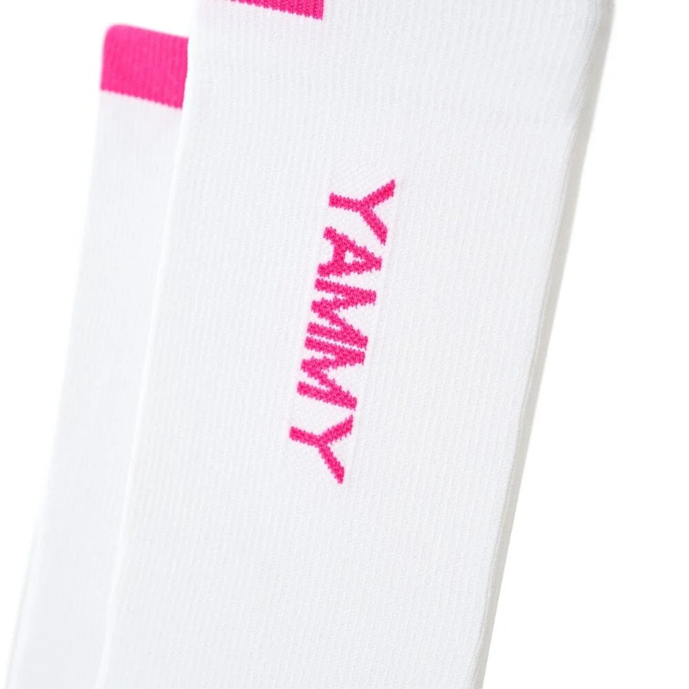 YAMMY Boxing White/Pink Flux Mid Tech Socks - Image 4